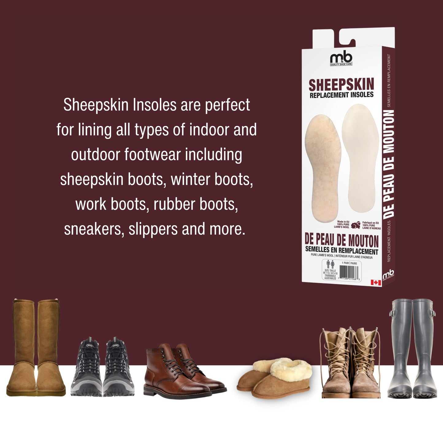 M&B Sheepskin Replacement Insole