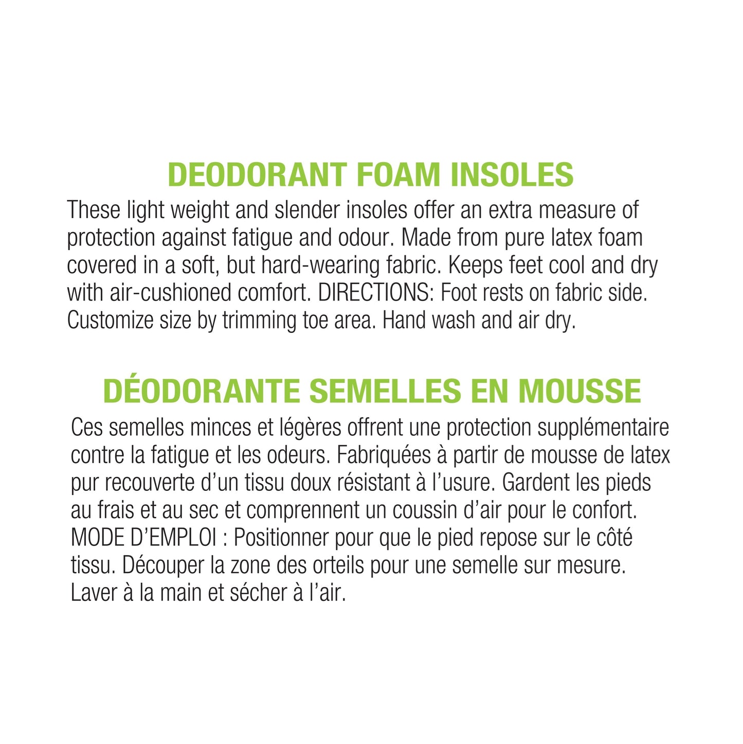 M&B Deodorant Foam Insole 2 Pack