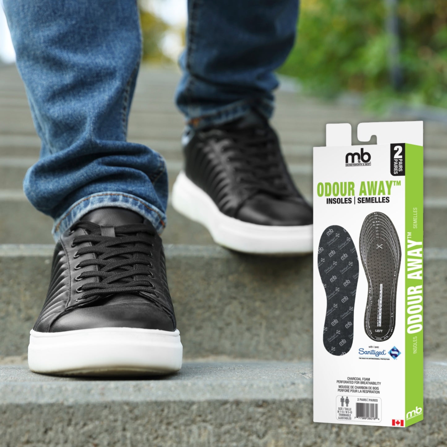 M&B Odor Away Insoles 2 Pack