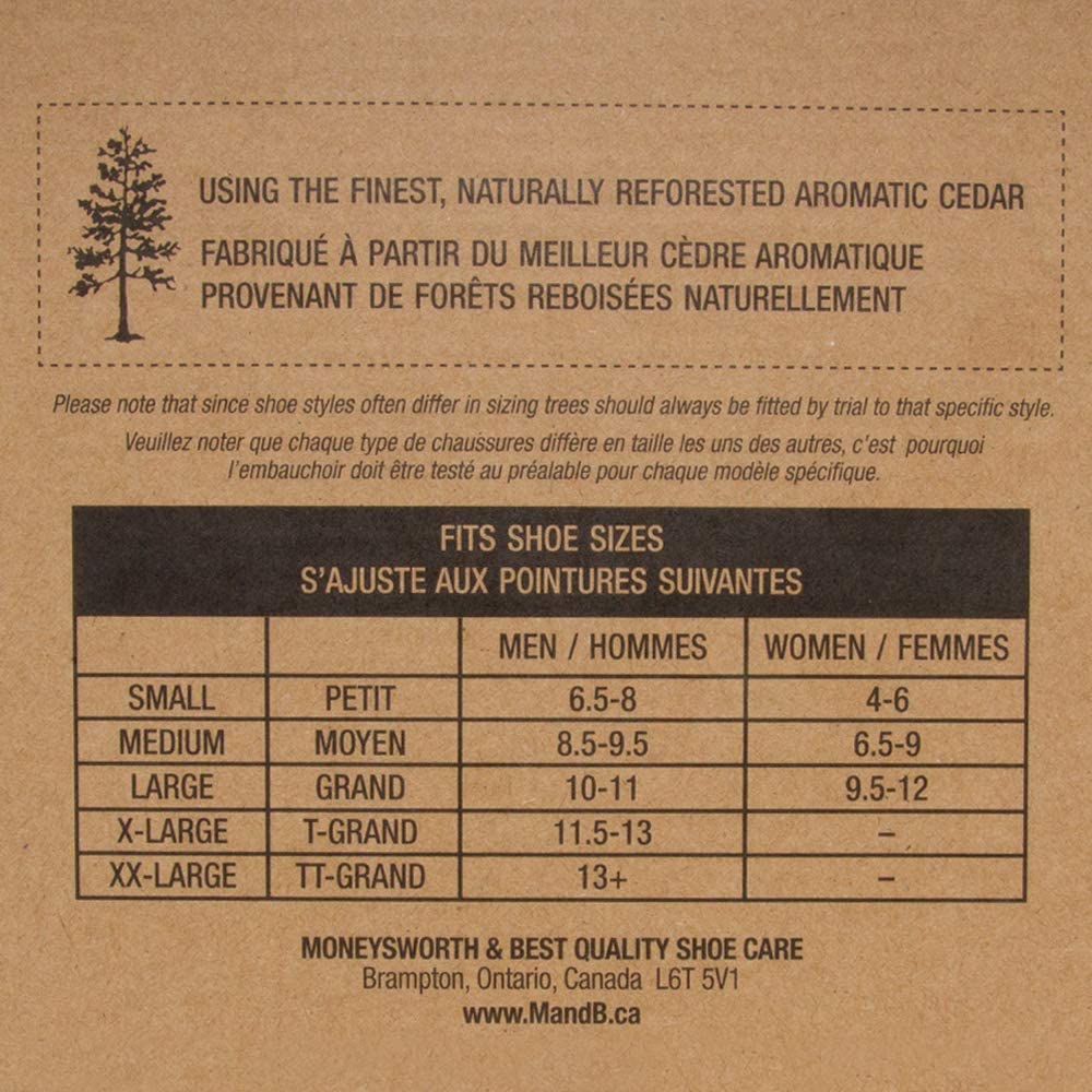 M&B Cedar Shoe Tree (Split Toe, Hook Heel)